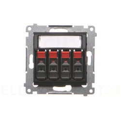 Simon 54 Gniazdo głośnikowe poczwórne czarny mat D