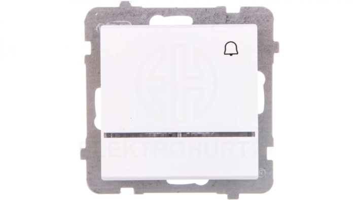 SONATA Łącznik zwierny dzwonek z podświetleniem niebieskim biały mat ŁP-6RS/m/75