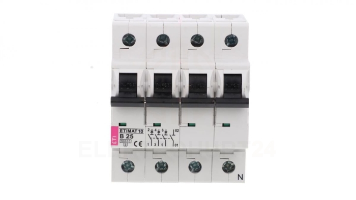 Wyłącznik nadprądowy 3P+N B 25A 10kA AC ETIMAT10 002126718