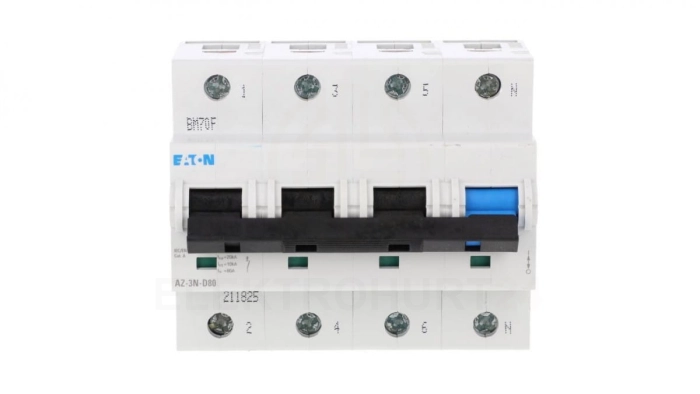 Wyłącznik nadprądowy 3P+N D 80A 20kA AC AZ-3N-D80 211825