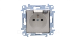 Simon 10 Gniazdo pojedyncze IP44 z uszczelką klapka w kolorze transparentnym biały 16A, szybkozłącza, CGZ1BC.01/11A