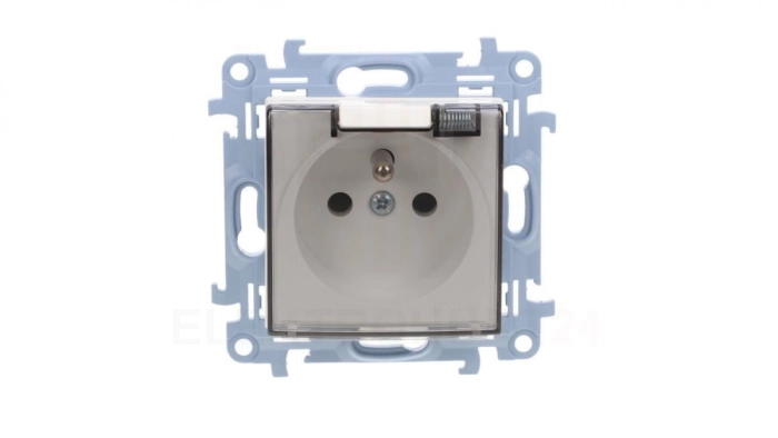 Simon 10 Gniazdo pojedyncze IP44 z uszczelką klapka w kolorze transparentnym biały 16A, szybkozłącza, CGZ1BC.01/11A