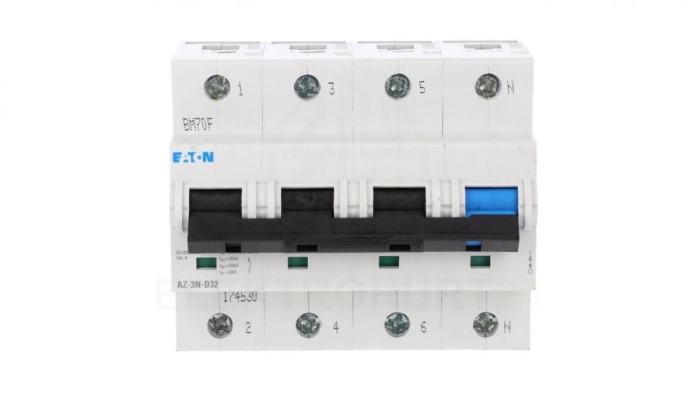 Wyłącznik nadprądowy 3P+N D 32A 25kA AC AZ-3N-D32 174530