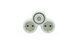 Rozgałęźnik wtyczkowy dwukrotny z włącznikiem z/u schuko R-21BWS/S/B W-72003