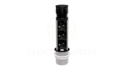 Gniazdo meblowe do zabudowy 3 złącza wtyczkowe 2xUSB A schuko GMZ/S-5 W-72013