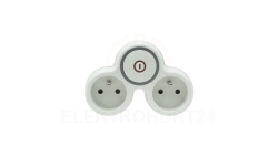 Rozgałęźnik wtyczkowy dwukrotny z/u z włącznikiem R-21WS/B W-72002