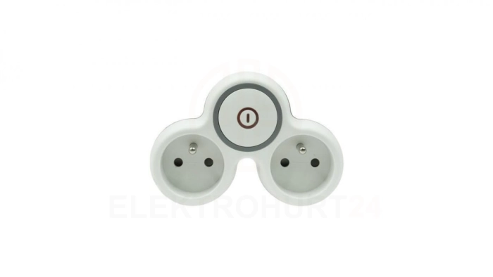 Rozgałęźnik wtyczkowy dwukrotny z/u z włącznikiem R-21WS/B W-72002
