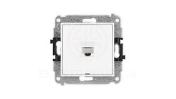 MINI Mechanizm gniazda komputerowego pojedynczego 1xRJ45, kat. 6, 8-stykowy, bez pola opisowego biały mat 25MGKBO-3
