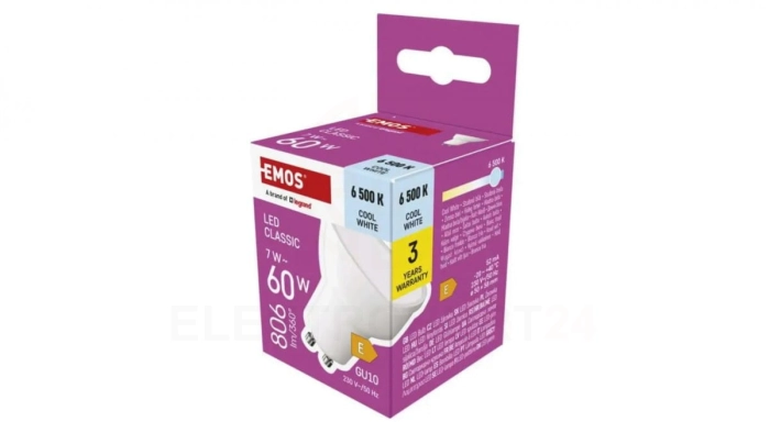 Żarówka LED Classic GU10 7W (60W) 806lm 6500K zimna biel ZQ8E44