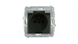 MINI Mechanizm gniazda bryzgoszczelnego z uziemieniem 2P+Z (klapka dymna, przesłony torów prądowych) szałwiowy 61MGPB-1zdp