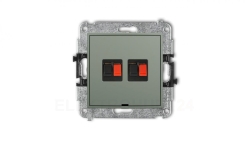 MINI Mechanizm gniazda głośnikowego podwójnego, bez pola opisowego szałwiowy 61MGGBO-2