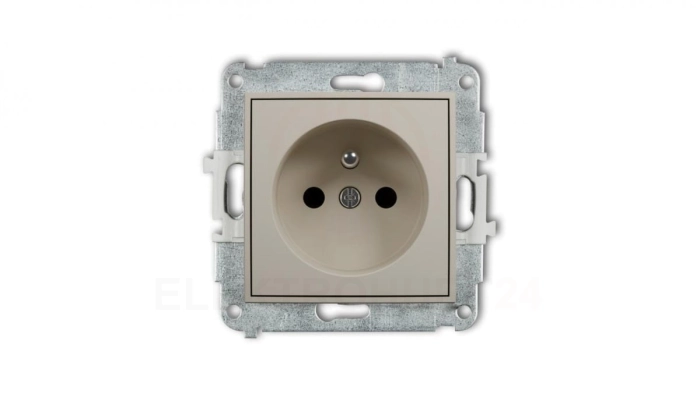 MINI Mechanizm gniazda pojedynczego z uziemieniem 2P+Z (przesłony torów prądowych) taupe 60MGP-1zp