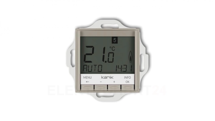 MINI Mechanizm uniwersalnego elektronicznego tygodniowego regulatora temperatury (podświetlenie niebieskie) taupe 60MRT-3.2