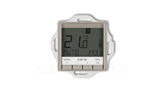 MINI Mechanizm uniwersalnego elektronicznego tygodniowego regulatora temperatury (podświetlenie białe) taupe 60MRT-3.1