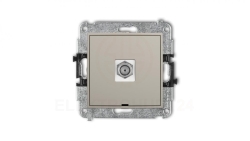 MINI Mechanizm gniazda antenowego pojedynczego typu F (SAT) niklowany, bez pola opisowego taupe 60MGFBO-1