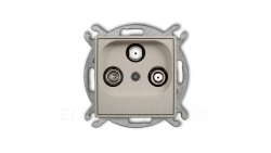 MINI Mechanizm gniazda abonenckiego 2 wyjścia SAT + TV taupe 60MGSN