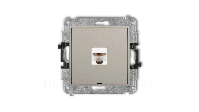 MINI Mechanizm gniazda komputerowego pojedynczego 1xRJ45, kat. 5e, 8-stykowy, bez pola opisowego taupe 60MGKBO-1