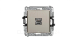 MINI Mechanizm gniazda komputerowego pojedynczego 1xRJ45, kat. 5e, ekranowany, 8-stykowy, bez pola opisowego taupe 60MGKBO-1e