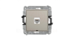 MINI Mechanizm gniazda komputerowego pojedynczego 1xRJ45, kat. 6, 8-stykowy, bez pola opisowego taupe 60MGKBO-3