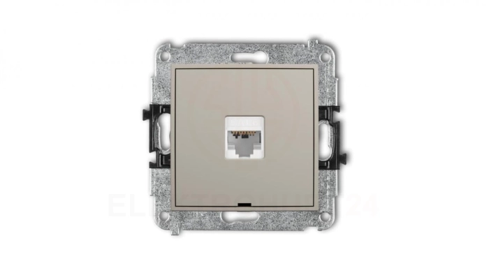 MINI Mechanizm gniazda komputerowego pojedynczego 1xRJ45, kat. 6, 8-stykowy, bez pola opisowego taupe 60MGKBO-3
