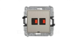 MINI Mechanizm gniazda głośnikowego podwójnego, bez pola opisowego taupe 60MGGBO-2