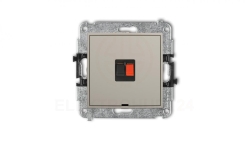 MINI Mechanizm gniazda głośnikowego pojedynczego, bez pola opisowego taupe 60MGGBO-1