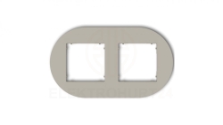 MINI Ramka uniwersalna podwójna okrągła z tworzywa taupe 60MRTO-2