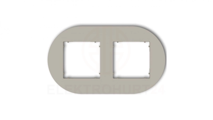 MINI Ramka uniwersalna podwójna okrągła z tworzywa taupe 60MRTO-2
