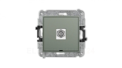 MINI Mechanizm gniazda antenowego pojedynczego typu F (SAT) niklowany, bez pola opisowego szałwiowy 61MGFBO-1