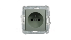 MINI Mechanizm gniazda pojedynczego z uziemieniem 2P+Z (przesłony torów prądowych) szałwiowy 61MGP-1zp