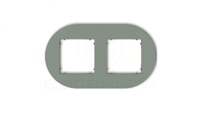 MINI Ramka uniwersalna podwójna okrągła z tworzywa szałwiowy 61MRTO-2