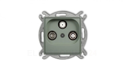 MINI Mechanizm gniazda abonenckiego 2 wyjścia SAT + TV szałwiowy 61MGSN