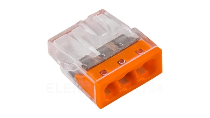 Szybkozłączka 2,5mm2, 3 styki, pomarańczowa, E.4181T /100szt./