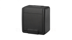 AQUANT 2K gniazdo natynkowe pojedyncze z uziemieniem 2P+Z IP55 antracytowy 5041-17