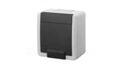 AQUANT 2K gniazdo natynkowe pojedyncze z uziemieniem 2P+Z IP55 szary 5041-10