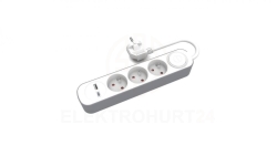 Przedłużacz stały 3x z włącznikiem oraz gniazdami USB A USB C 3m PS-370WS+USBA+USBC/3 E W-30001