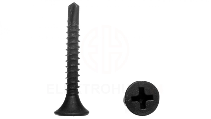 Wkręt fosfatowany do g-k samowiercący 3,5x25 /gwint do metalu/ WS-3525 1000szt