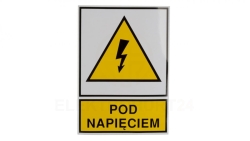 Tabliczka /znak ostrzegawczy/ TZO 105X148S /POD NAPIĘCIEM/ E04TZ-01011130800 /10szt./