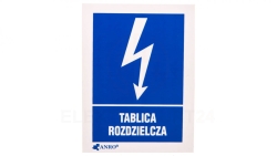 Samoprzylepna tabliczka ostrzegawcza /TABLICA ROZDZIELCZA 52X74/ 15EIA/Q1/F