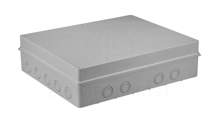 Puszka n/t hermetyczna 460x380x120 18 osłabień IP56 szara S-BOX 816