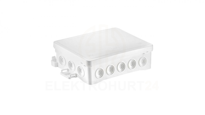 Puszka naścienna 90x40x135mm z dławnicą zintegrowaną samozatrzaskowa, bezhalogenowa, seria FASTBOXiHOOK biała IP54 NS9 35404106