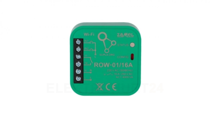 Dopuszkowy odbiornik Wi-Fi 1-kanałowy dwukierunkowy 16A TYP: ROW-01/16A SPL10000025
