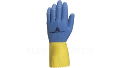 Rękawice chemiczne do pracy z chemikaliami i mikroorganizmami DUOCOLOR VE330 niebiesko-żółta rozmiar: 6/7 - VE330BJ06