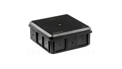 Puszka naścienna 90x37x90mm IP55 z dławnicami z wkrętem czarna NSW90x90 35418707