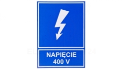 Tabliczka /znak informacyjny/ TZI 52X74S NAP.400V E04TZ-01041110900 /10szt./