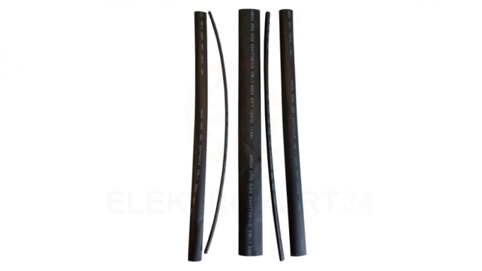 Zestaw rurek termokurczliwych, 3/5/8/10/15-25cm, czarne 08323 /5szt./