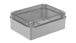 Puszka n/t hermetyczna 190x140x70 bez dławików IP65 pokrywa przezroczysta S-BOX 416-P