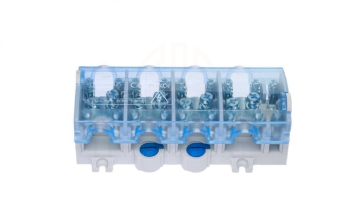 Odgałęźnik instalacyjny 4P 4x25mm2/10x10mm2 szary-niebieski OBL 25/10-4 A13-6048