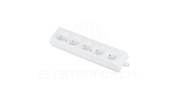 Gniazdo przenośne pięciokrotne 16A 2P 250V białe GN-560