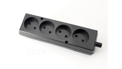 Gniazdo przenośne czterokrotne 16A 2P 250V czarne GN-460